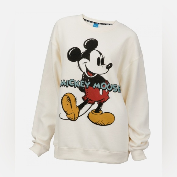 Mickey Mouse Colored Pencil Sketch Fleece Sweater White size med - Picture 2 of 6